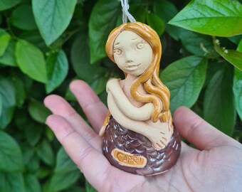 Handmade Capri Ceramic Mermaid Bell: Italian Ornament