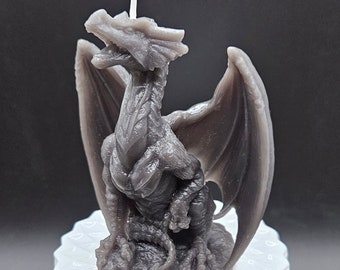 Dragon Pillar Candle/Beeswax Dragon Scented Candle/Medieval Dragon Candle/Beeswax Dragon Candle/Altar Candle/