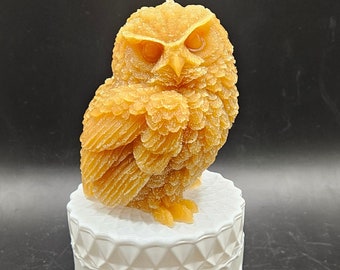 Handmade All Natural Beeswax Owl Candle/Owl candle/vintage colored owl candle/Owl decor/100 percent Beeswax Owl Candle/