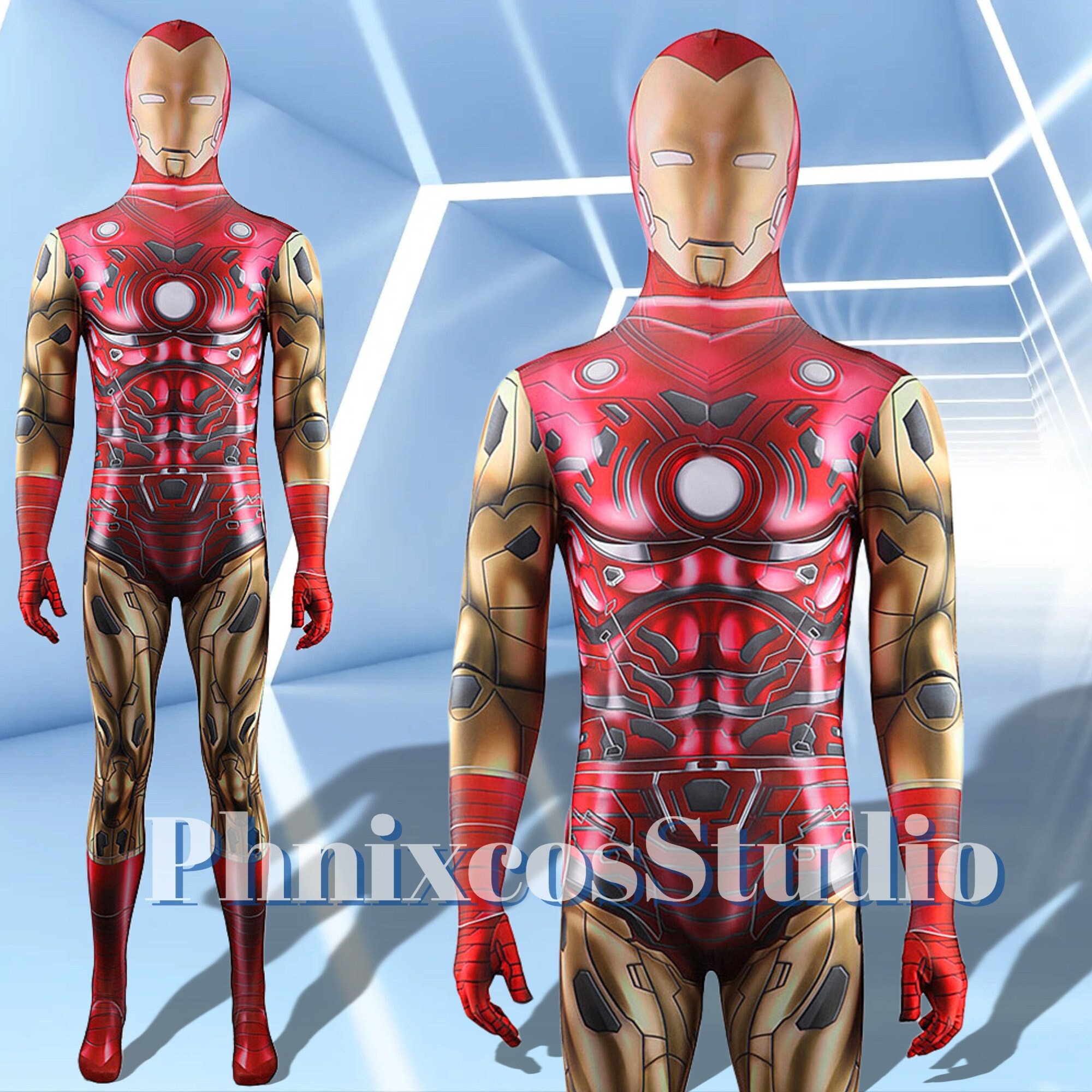 Avengers Endgame Cosplay Costume Iron man Tony Stark Jumpsuit Bodysuit Kid  Adult