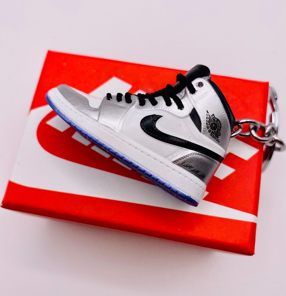 Mini Nike Air Jordan Keychain 3D Sneaker Key Holder Red Black Etsy