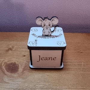 Personalized wooden baby tooth box