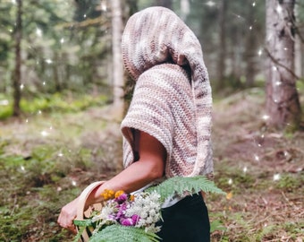 CROCHET hood and shawl PATTERN, Sassenach hooded shawl, Outlander fairy witch convention