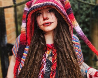CROCHET Jester hood PATTERN, "Jester  hood" clown hat - DIY pdf download