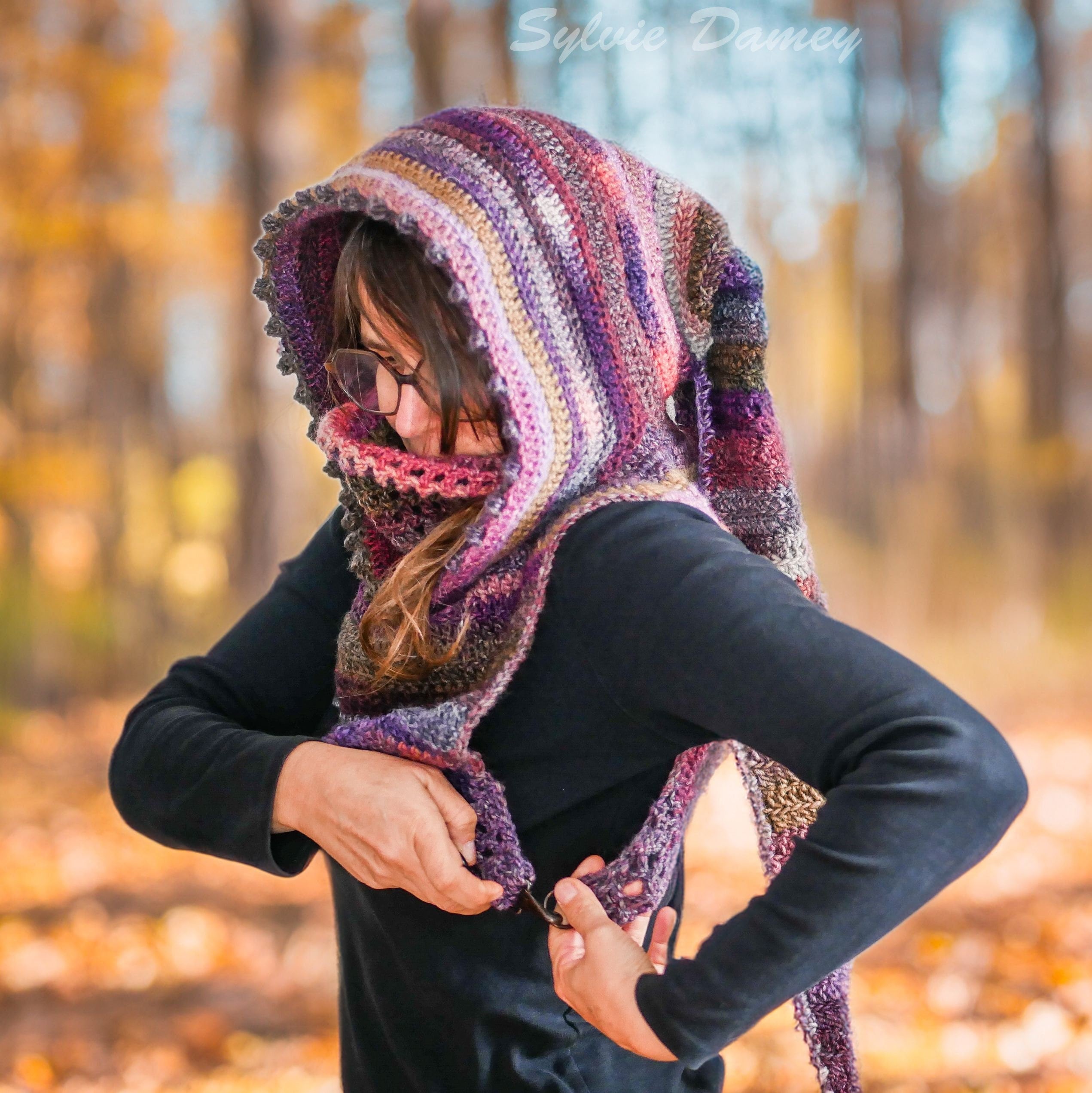 CROCHET Long Hood and Cowl PATTERN, 