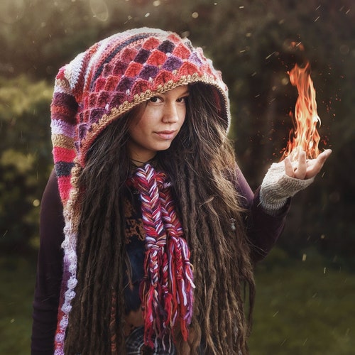 CROCHET Long Dragon Hood PATTERN, 