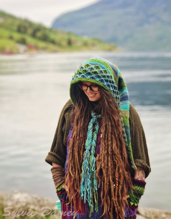 CROCHET Long Dragon Hood PATTERN, 