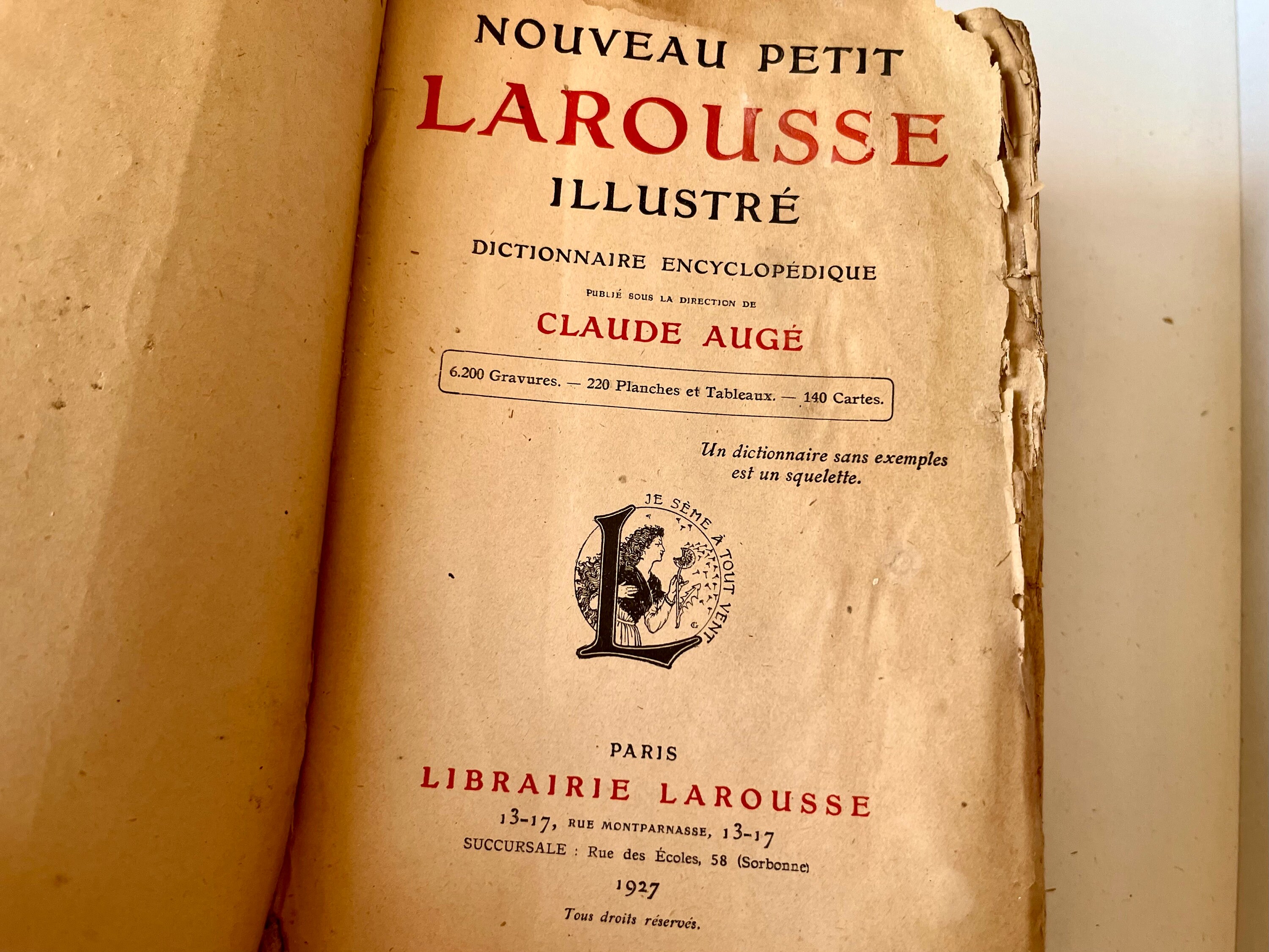 PETIT LAROUSSE ILLUSTRE 1927 - Illustrated French