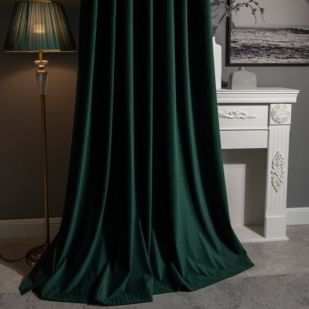 Forest Green Curtains Panels Blackout Curtain for Bedroom Custom Living