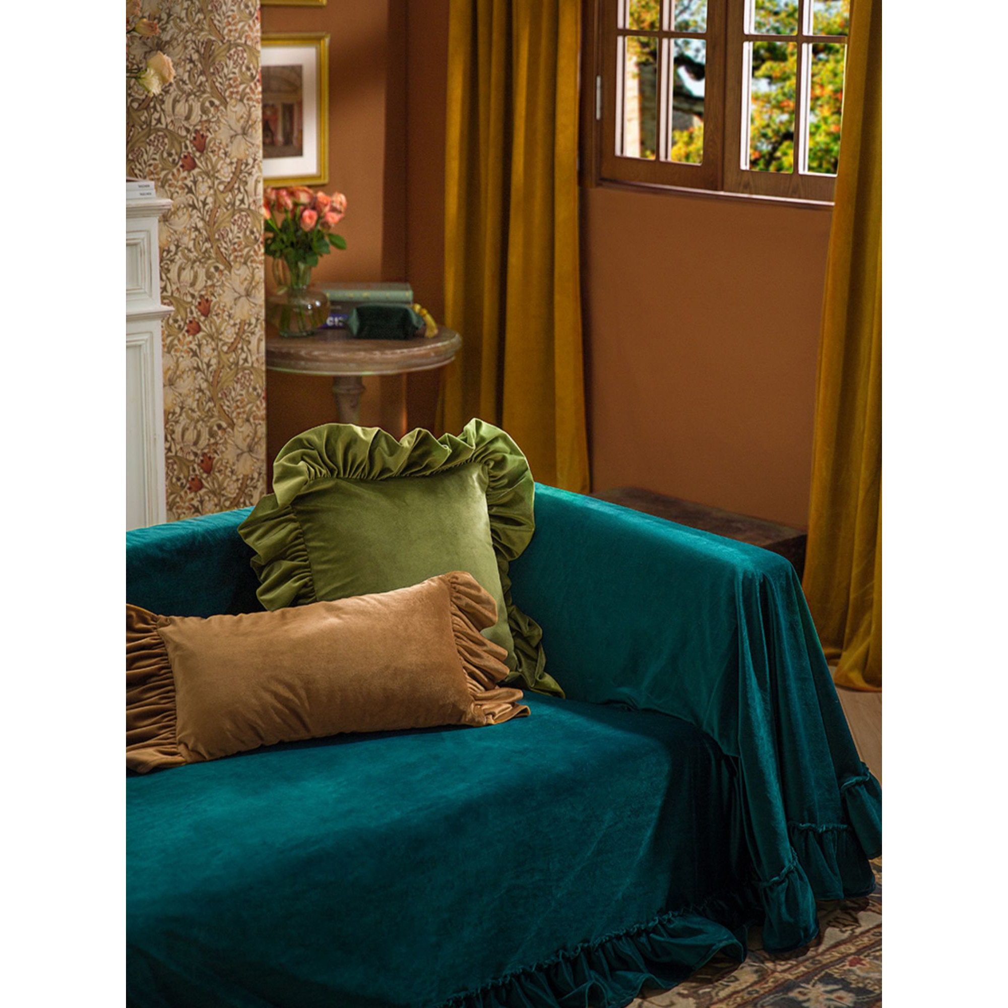 Teal Velvet Sofa Cover Couch Slipcover Sofa Cover Sectional Couch