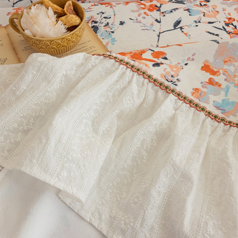 Ruffled Floral French Couch Cover Sofa Slipcover Sectional Couch