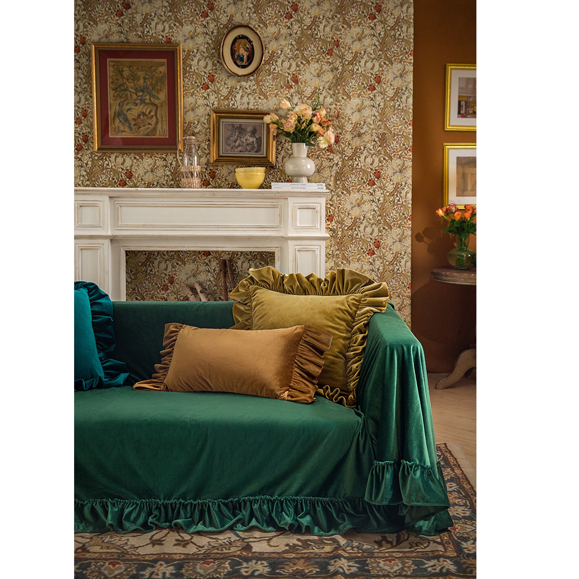 Emerald Green Velvet Couch Cover Sofa Slipcover Sofa Cover Etsy