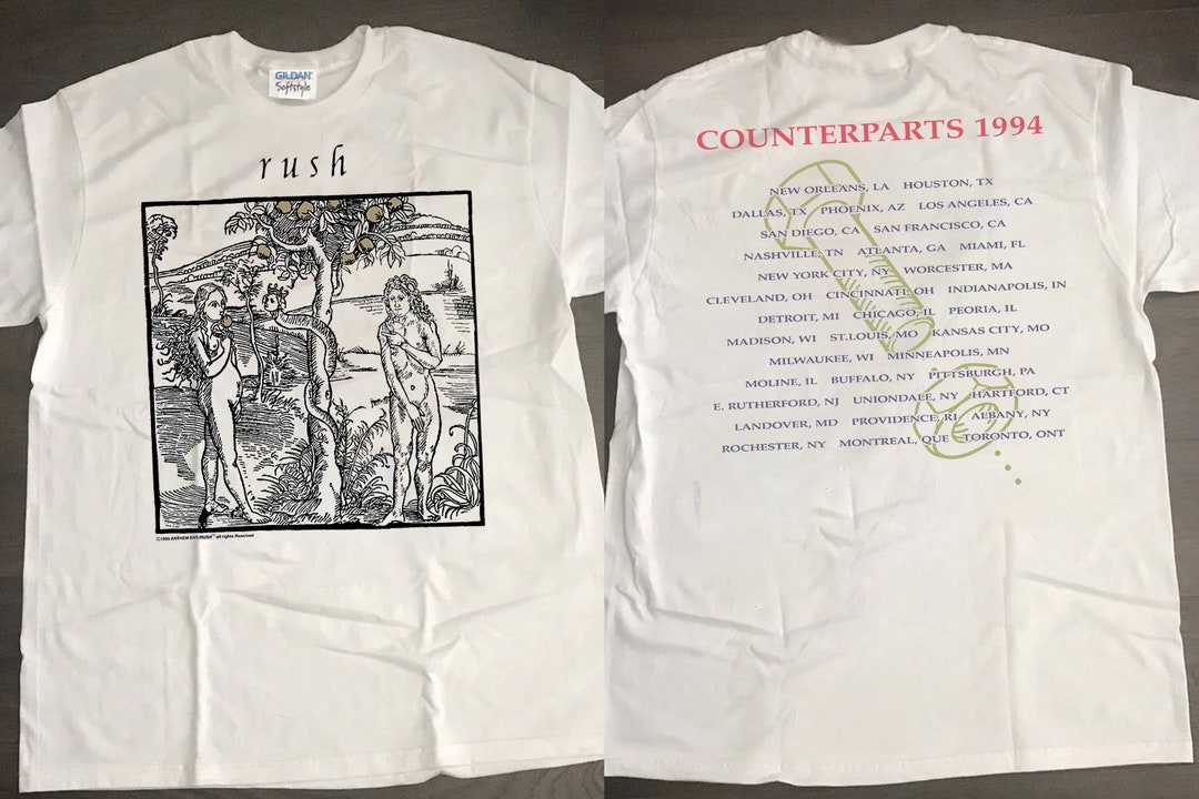 1994 Rush Counterparts Tour T-shirt, Rush Tour 1994 T-shirt ...