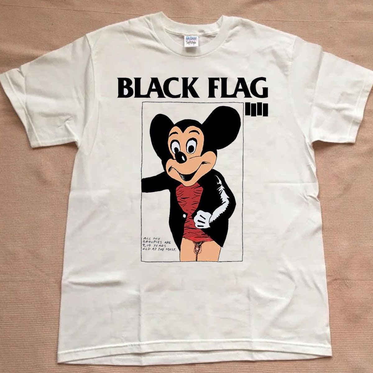 Black Flag Mickey T-Shirt, 90s Black Flag T-Shirt, Black Flag Punk