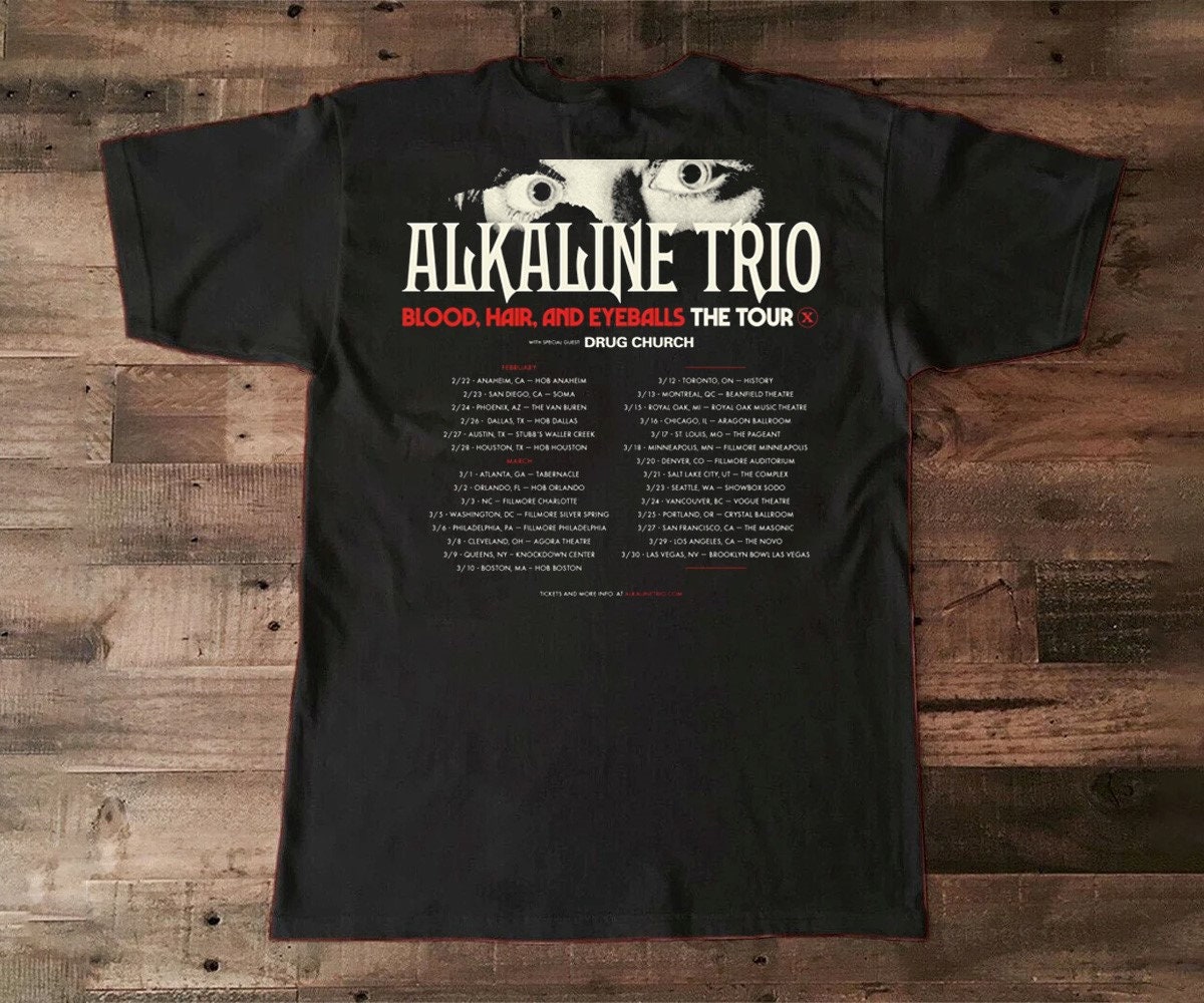 2024 Alkaline Trio Blood Hair And Eyeballs Tour T-Shirt