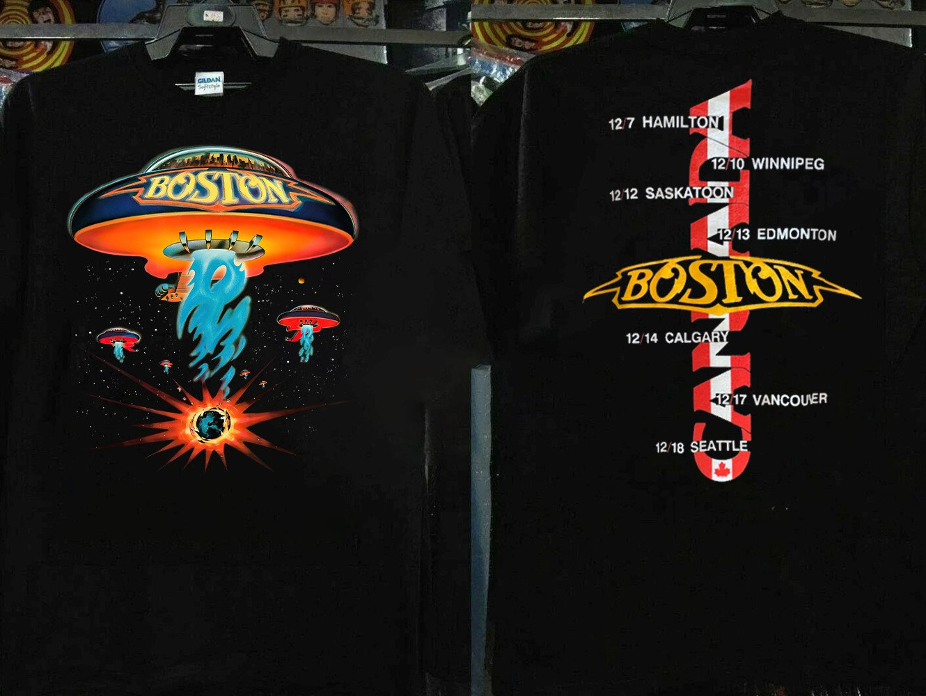 Boston Rock band Concert 1978 Black Short Sleeve Cotton T-shirt Unisex  VM6116