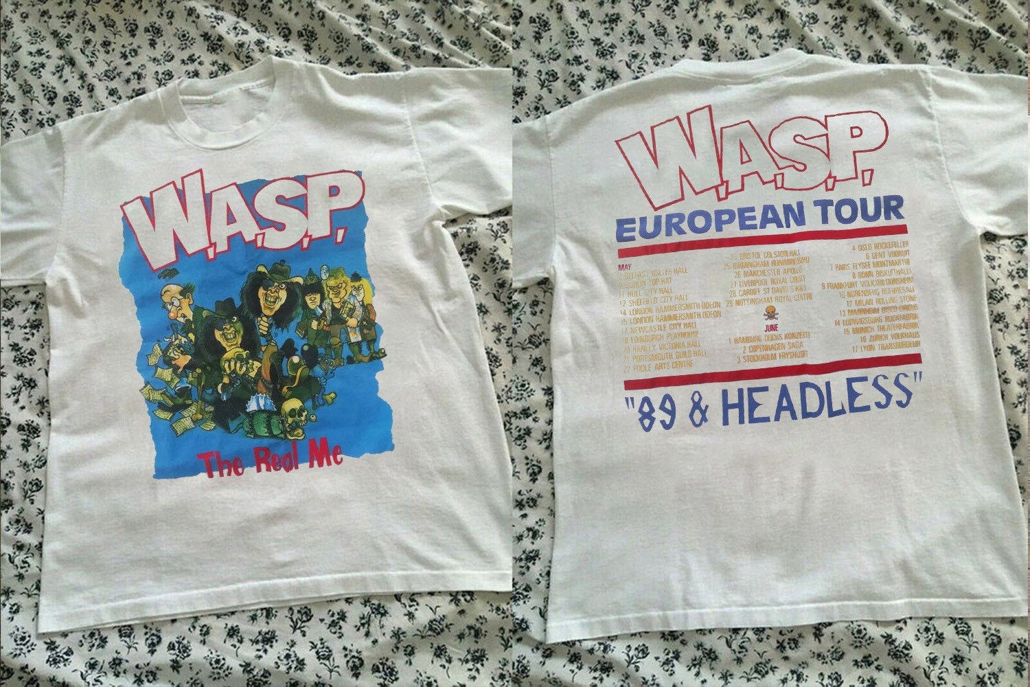 W.A.S.P the Real Me European Tour 89 N Headless T-shirt