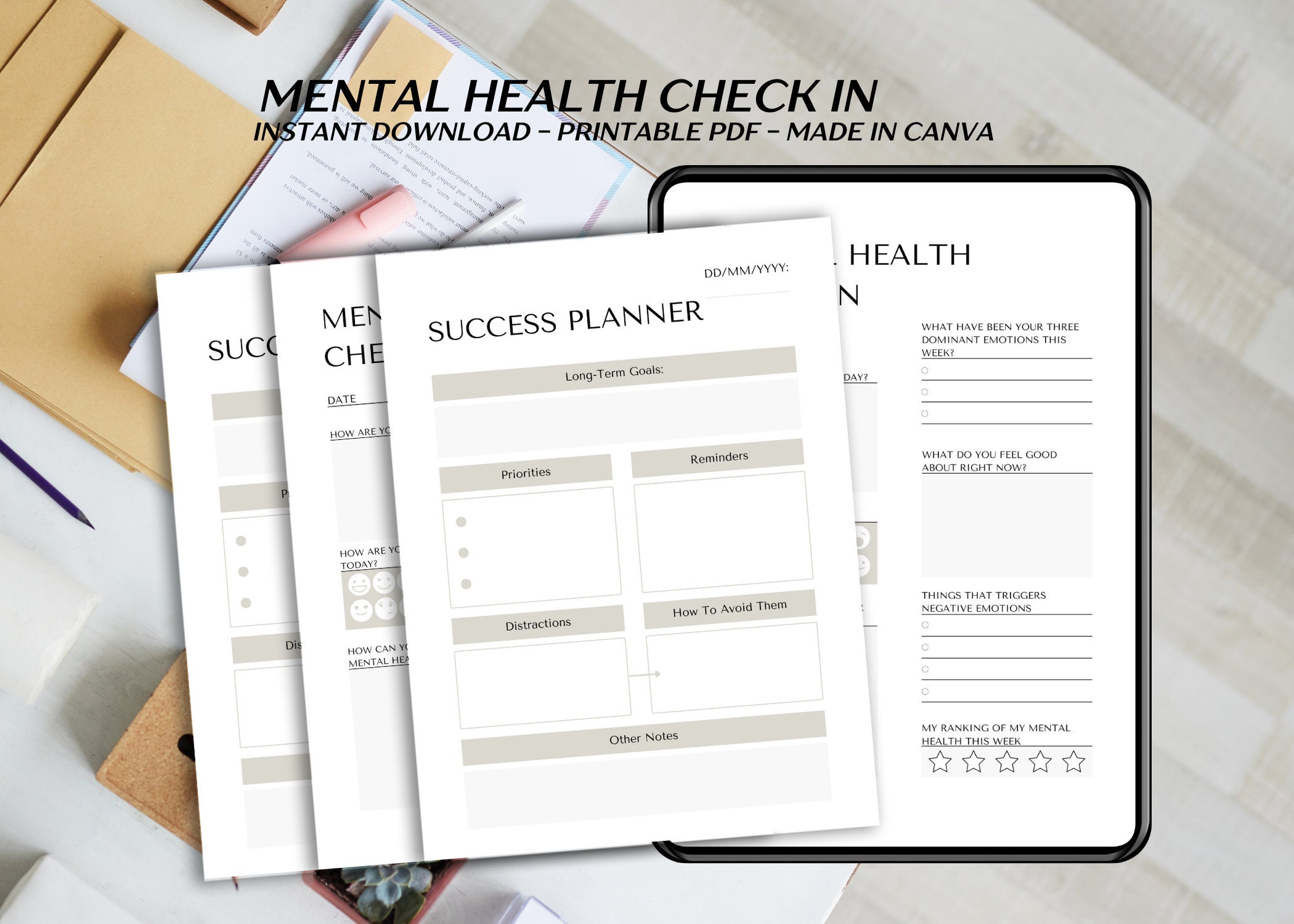 Self-care Planner Bundle, Printable Self Care Templates, Happy Planner ...