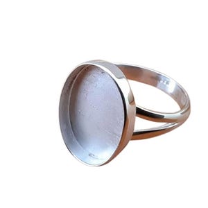 925 Sterling Silver Oval Ring, 6x4 mm- 25x20mm Bezel, Setting For Making Ring, Breast Milk, DIY jewelry supplies, build ring, oval ring base