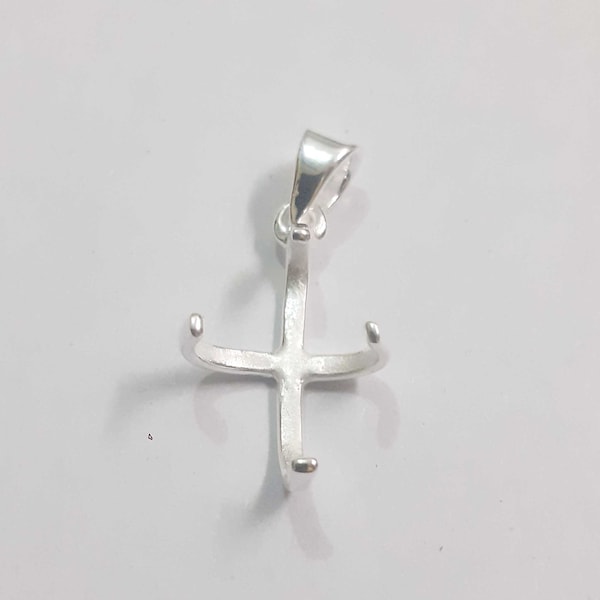 Pendentif en argent sterling 925, pince de serrage 6 x 4 mm-30 x 20 mm, pierre gemme ovale, gobelet pour pendentif fabrication de métal coulé pour sertissage, pendentif serti griffes