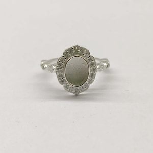CZ Sterling Silver Ring Setting: 8X6 mm Oval Bezel, DIY Jewelry
