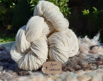 Undyed Welsh Lambswool Aran Yarn: Soft Natural Fiber for Knitting