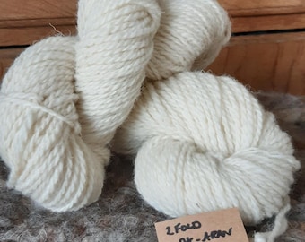 Lambswool - 2 fold heavyweight DK/lightweight Aran yarn, lovely soft undyed lambswool produced from our own small flock in Wales.