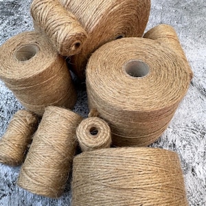 NATUURLIJK jute touw 1 mm & 2 mm | Henneptouw | Jute garen voor knutselen, verpakkingsgaren, cadeau-, decoratie- en tuinartikelen | diverse lengtes