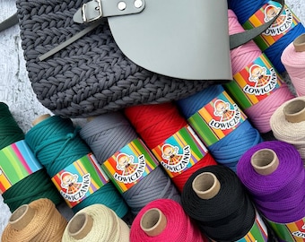 POLYESTER cord 5mm 100m, polyester yarn for crochet bag, 28 colors, crochet cord, polyester bag yarn, crochet bag, handmade bag, 100% silk