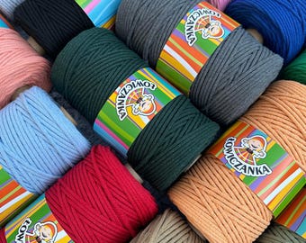 Braided PREMIUM cotton cord | 3mm | 200m | Macrame rope, Macrame string, handmade, crochet, knit, knitting, DIY