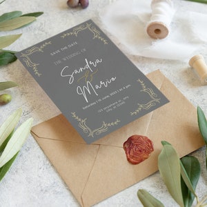 Faire-part de mariage – Design élégant et moderne – Modèle Canva modifiable pour WhatsApp et e-mail