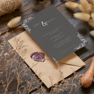 Faire-part de mariage – Design élégant et moderne – Modèle Canva modifiable pour WhatsApp et e-mail