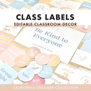 Classroom Labels + Signs | Classroom Decor - California Dreamer
