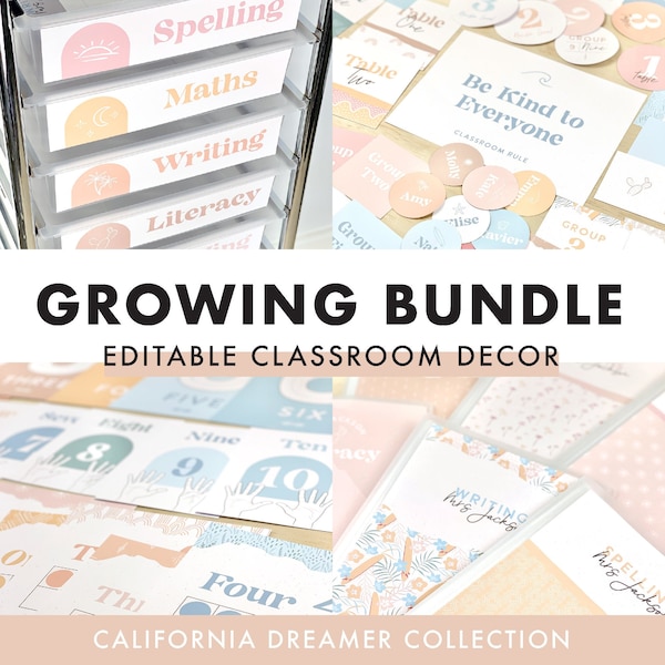 Growing Bundle | Classroom Decor - California Dreamer