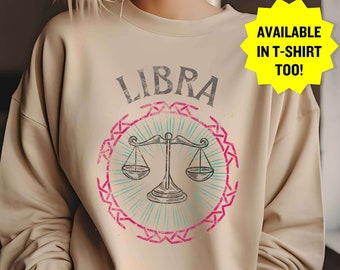 Libra Shirt, Libra Scales, Horoscope Sweatshirt, Libra Star Sign Tee, Birthday Gift For Libra, Zodiac Sign Tshirt, Astrology T-Shirt