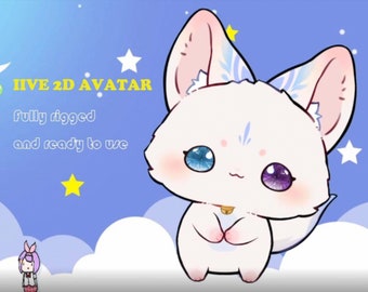 Cute Fox Vtuber Model - Fully Rigged Live2D Avatar