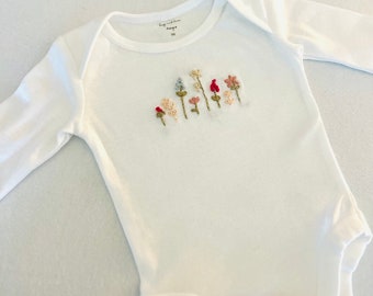 Wildflower Embroidered Baby Bodysuit