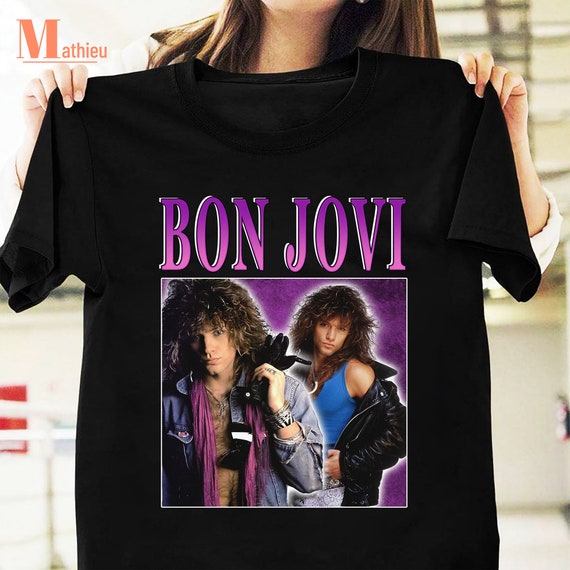 Bon Jovi Homage T-shirt Rock Band Shirt Singer Jon Bon Jovi - Etsy