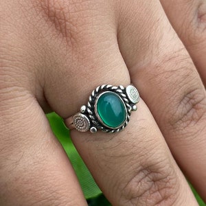 Green Onyx Ring, Gemstone Ring, Beautiful Ring, Designer Ring, Natural Onyx, Onyx Jewelry, Handmade Ring, Christmas Gift, 925 Silver Ring