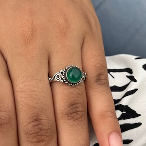 Green Onyx Ring, Gemstone Ring, 925 Silver Ring, Beautiful Ring, Natural Onyx, Onyx Jewelry, Handmade Ring, Designer Ring, Christmas Ring