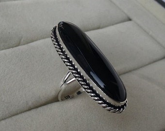 Black Onyx Ring, Handmade Ring, 925 Silver Ring, Gemstone Ring, Antique Ring, Onyx Stone Ring, Women Ring, Dainty Ring, Boho Ring, Gift Her