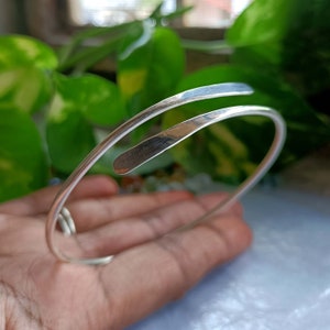 Hand Crafted - Sterling Silver Wrap Bangle, Handmade Bangle, Women Bangle, 925 Silver Bangle, Dainty Bangle, Adjustable Bangle, Boho Bangle