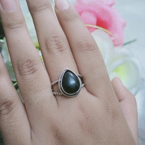 Black Onyx Ring, Gemstone Ring, Natural Onyx, 925 Silver Ring, Statement Ring, Handmade Ring, Onyx Jewelry, Beautiful Ring, Designer Ring