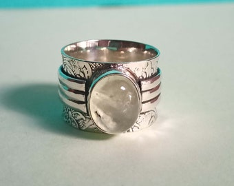 Prehnite Ring, Beautiful Ring, Gemstone Ring, Handmade Ring, 925 Silver Ring, Natural Prehnite, Prehnite Jewelry, Gift Her, Statement Ring