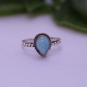 Larimar Ring, Gemstone Ring, 925 Silver Ring, Natural Larimar, Larimar Jewelry, Beautiful Ring, Handmade Ring, Designer Ring, Women Ring
