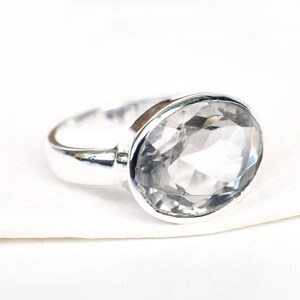 Natural Crystal Quartz Clear Quartz Ring, Rock Crystal Quartz Ring ...
