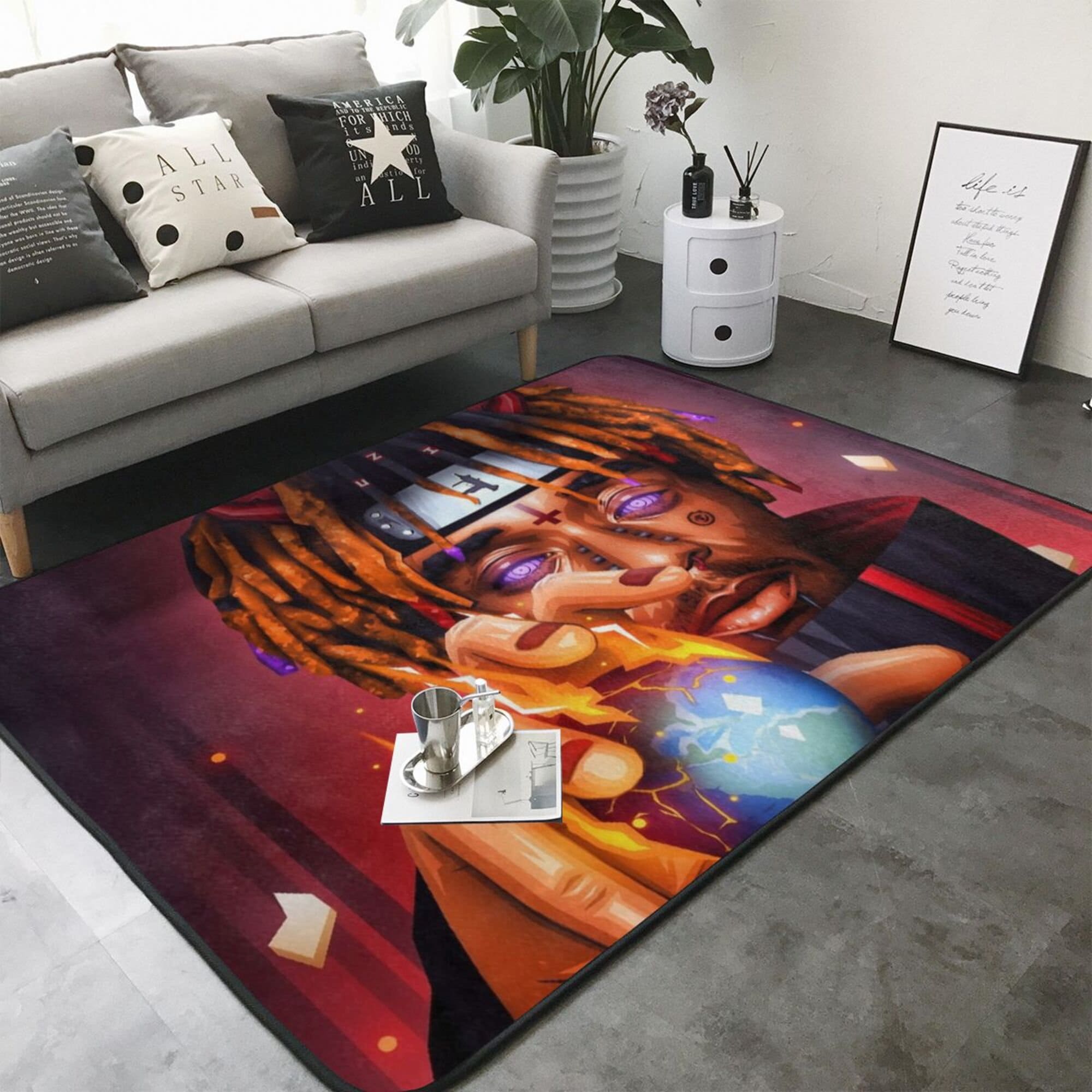 Xxxtentation Rug Singer Xxxtentacion 3D Printing Carpet Custom Name Mat Living - Etsy ...