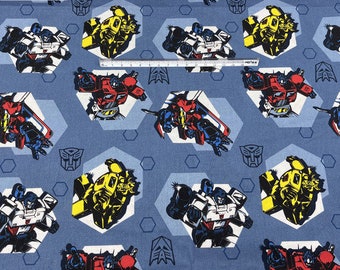 Transformers Fabric 100 Cotton Fabric by the Half Yard Etsy