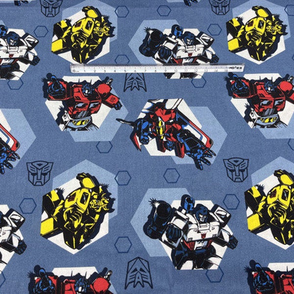 Transformers Fabric 100% Cotton Fabric By The Half Yard