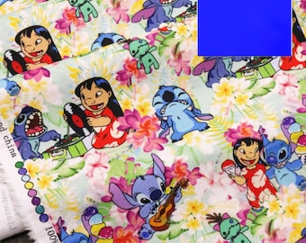 Stitch Fabric Lilo & Stitch Fabric Cartoon Character Fabric 100% Cotton Fabric By The Half Yard